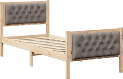 Obrázok produktu pre vidaXL Rám postele s čelom Taupe 75 x 190 cm Masívne borovicové drevo