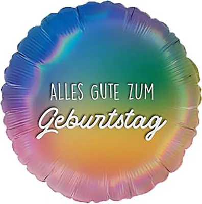 Produktbild von 18"/Ø46cm Folienballon "Alles Gute zum Geburtstag Regenbogen" Holo