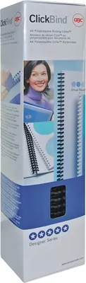 Produktbild von Binderücken ClickBind A4 12mm PP schwarz VE=17x50 Stück
