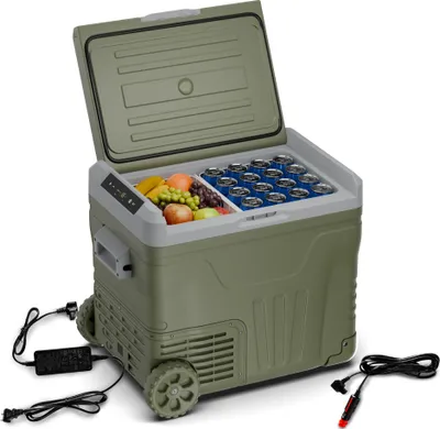 Image de Klarstein PolarForce 50L Glacière - Glacière électrique à compression, LCD, -20°C à 20°C, roues tout-terrain, dpibles poignées, mode ECO, protection de la batterie, vert, congélateur