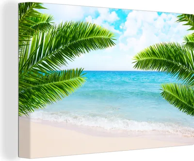 Produktbild von OneMillionCanvasses® - Leinwandbilder - 150x100 cm, Tropisch - Strand - Meer, Wandbilder Kunstdruck Wanddekoration