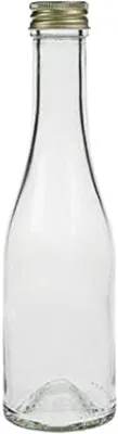 Produktbild von Kleine Glasflaschen – Goldfarben – 200 ml – Mit Schraubverschluss und Trichter – Für Saft und Likör