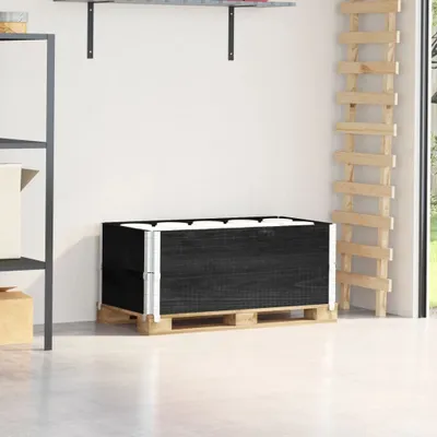 Produktbild von CLORIS Paletten-Aufsatzrahmen 2 Stk. Schwarz 100x50 cm Massivholz - Gartenboxen 4010283