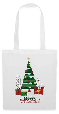 Produktbild von Spreadshirt Peanuts Merry Christmas Mit Snoopy Stoffbeutel, One size, Weiß