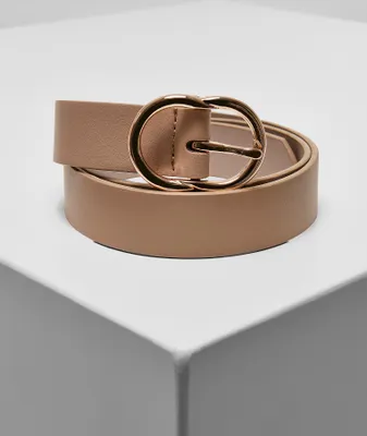 Image de Urban Classics TB5212 | Small Ring Buckle Belt S à XL - Couleur : beige/or - Taille : S