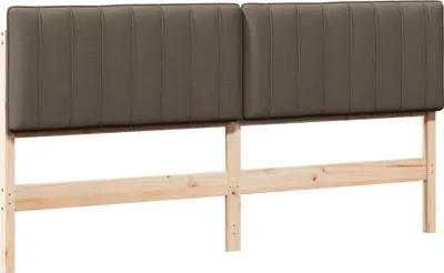 Image de vidaXL Tête de lit rembourrée avec tête de lit marron et taupe 200 cm
