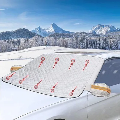 Produktbild von Famanu Universal Faltbare Frontscheibenabdeckung - Magnetische Sonnenschutz für Auto gegen Eis, Schnee und Wind (113 x 145 cm)