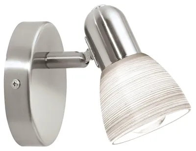 Immagine prodotto di Spot Contemporaneo Dakar 1 In Acciaio Nichel Satinato 1 Luce E14 25W Ip20