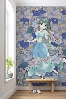 Immagine prodotto di Carta da parati in tessuto non tessuto Komar "Fiori colorati di gelsomino" - formato: 200 x 280 cm (larghezza x altezza), 4 pannelli