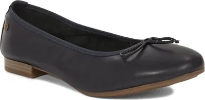 Produktbild von Marineblau Naturleder Ballerinas mit Schleife, 1,5 cm Absatz, Übergröße P680017000