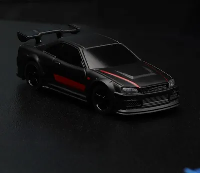 Obrázek produktu pro 1/76 C74 On-Road RC Car RTR (černá s červeným pruhem)