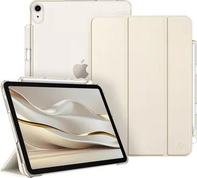 Produktbild von Fintie Hülle für iPad Air 11 Zoll M3 2025/M2 2024, iPad Air 5 2022/4 Generation 2020 10.9 Zoll mit Stifthalter, ultradünne leichte Schutzhülle Case mit transparenter Rückseite, Starlight