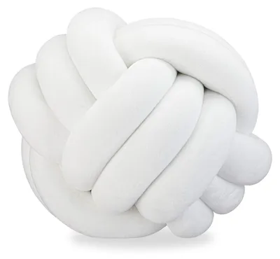 Zdjęcie produktu dla Dekoracyjne poduszki w kształcie węzła, białe, o wymiarach 25 cm