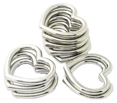 6 Herz-Ringe aus Zinklegierung für DIY-Bastelarbeiten