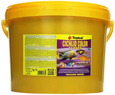 Produktbild von Tropical Cichlid Color Flakes - farbverstärkendes Flockenfutter mit Beta-Glucan, 1er Pack (1 x 11 l)