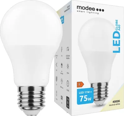 Obrázok produktu pre Modee Lighting LED žiarovka E27 11W 4000K A60 (75W)