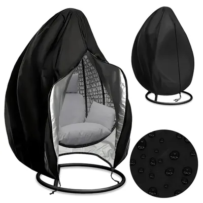Produktbild von Hängesessel Schutzhülle COLIN 190x110cm schwarz - wasserfeste Schutzhülle für Gartenschaukel - Abdeckhaube - Abdeckung für Hägesessel