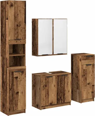 Produktbild von vidaXL Badezimmermöbel-Set 4 stk. Altholz 64,5 x 33,5 x 59 cm