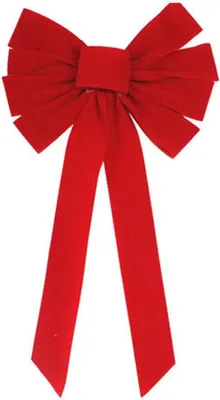 Produktbild von Weihnachtsbogen Samt rot, zum Aufhängen, für Kränze und Baumspitzen, Weihnachtsdeko