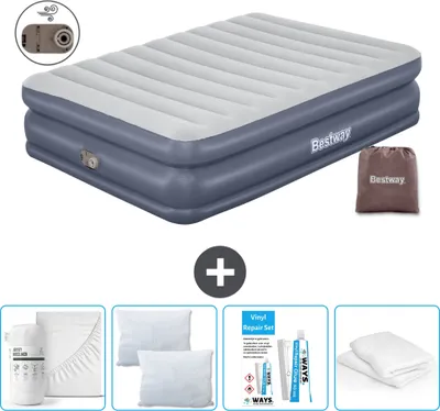 Produktbild von Bestway Luftmatratze - 2-Personen - 152 x 203 x 51 cm - Grau - - Inklusive Zubehör
