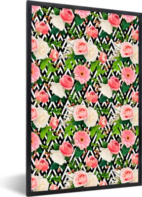 Produktbild von MuchoWow® MuchoWow® Gerahmtes Poster Blumen - Farben - Rosen 20x30 cm - Poster mit zchwarzem Bilderrahmen - Drucken - Bilder Poster im Rahmen
