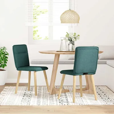 Immagine prodotto di vidaXL Sedie da pranzo 2 pz. Tessuto verde scuro