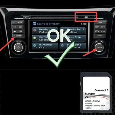 Image de Carte SD Navigation GPS Europe 2022 v7 - Base de Données Q1.2021 - D43BF04-D0070-2001 compatible avec Nissan Connect 3 LCN2