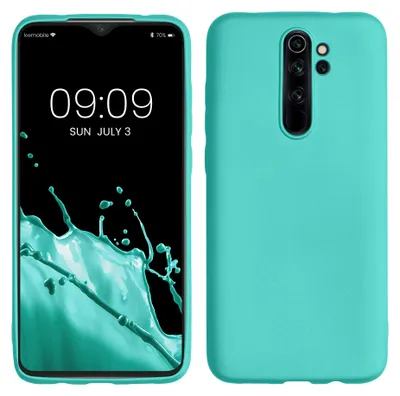 Produktbild von kwmobile Handyhülle für Xiaomi Redmi Note 8 Pro Hülle - Silikon Case metallisch schimmernd - Schutzhülle Cover - Metallic Türkis