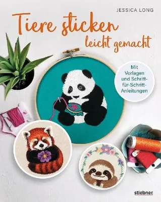 Immagine prodotto di Stickbuch Tiere leicht gemacht: 30 Stickvorlagen mit bebilderten Anleitungen für Stickstiche