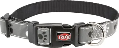 Produktbild von TRIXIE Silver Reflect Halsband, XS–S: 22–35 cm / 15 mm, schwarz / silbergrau