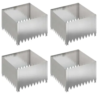 Productafbeelding van vidaXL Grasmaaierschaaf, 4 stuks, 60 x 60 x 35 cm, staal, zilver