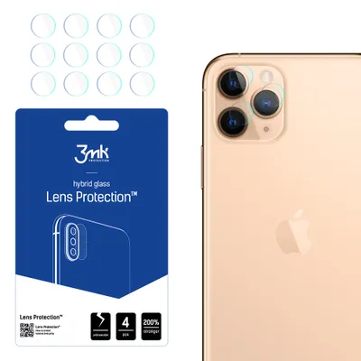 Produktbild von 3mk Hybridglas Lens Protection für Apple iPhone 11 ProKamera Objektiv Kameralinse  0,16mm 6H (4 Stück)