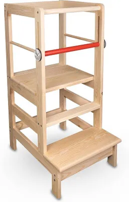 Image de Jeu éducatif pour enfants, aide de cuisine Montessori, réglable, sûr et stable, à partir de 12 mois, en bois