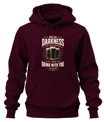 Produktbild von Hello Darkness My Old Friend Drink Bier Stout Dunkelbier Hoodie Kapuzenpullover, Burgundy, S