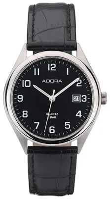 Produktbild von Adora AB6110 / 1-200846-001 Herren-Armbanduhr, Edelstahl-Gehäuse, Leder-Armband