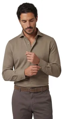 Produktbild von Profuomo japanisch gestricktes Hemd braun