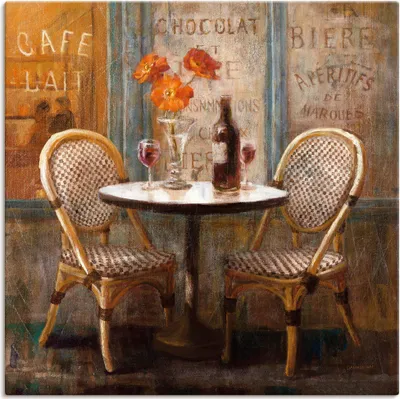 Produktbild von ARTland Leinwandbild Triff mich im Cafe I Größe: 50x50 cm