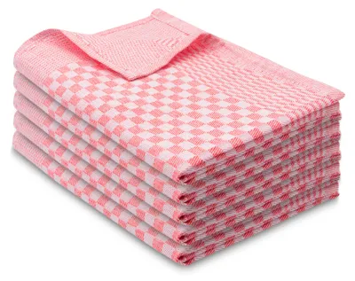 Produktbild von 5er Set Geschirrtücher, 100% Baumwolle, 46x70 cm, saugstark, rot kariert