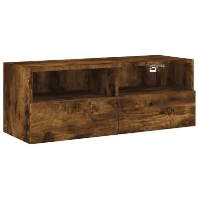 Zdjęcie produktu dla vidaXL Szafka wisząca pod TV dąb wędzony 80x30x30 cm materiał drewnopochodny