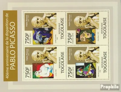 Produktbild von Briefmarken Togo 2013 Mi 4986-4989 Kleinbogen (kompl. Ausgabe) postfrisch Pablo Picasso (40. Todestag)