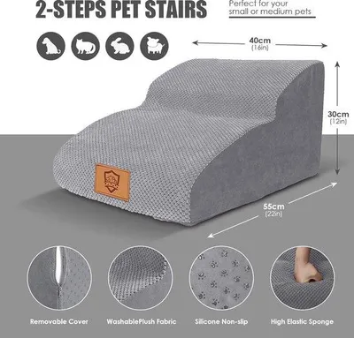 Productafbeelding van Famanu trap voor kleine honden – 2 treden, antislip, wasbare bekleding