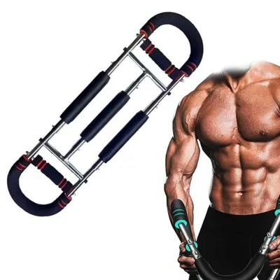 Imagen del producto de INF Entrenador de brazos multiusos de 3 tubos con resistencia ajustable y acero refinado para entrenamiento superior en casa Rojo