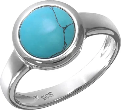 Produktbild von F Ring 925/- Sterling Silber weiß 052 (16,6) Türkis türkis 473270019