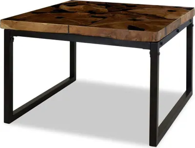 Immagine prodotto di Tavolino da Salotto in Legno di Teak e Resina 60x60x40 cm