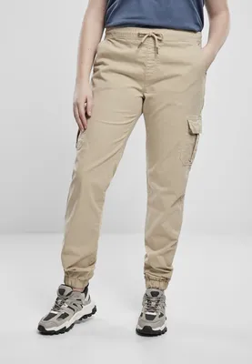 Zdjęcie produktu dla Urban Classics Ladies - Spodnie cargo z wysokim stanem beżowe - 3XL