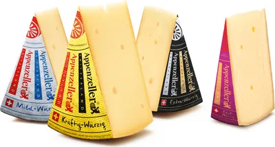 Produktbild von Appenzeller Käse AOP MILD-WÜRZIG KRÄFTIG-WÜRZIG EXTRA-WÜRZIG EDEL-WÜRZIG 4x300 Gramm