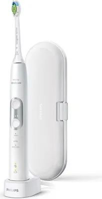 Produktbild von Philips Sonicare ProtectiveClean 6100 HX6877/28 Elektrische Schallzahnbürste, Erwachsener, Schallzahnbürste, Tägliche Pflege, Zahnfleischpflege, Whitening, 62000 Bewegungen pro Minute, Silber, Weiß, 2 min