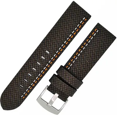 Produktbild von Uhrenarmband RAUTEN-619 braun 24mm KUNSTLEDER Textiloptik