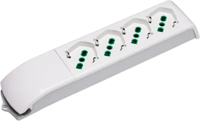 Obrázok produktu pre FANTON Predlžovací kábel s 4 zásuvkami – Schuko a talianský typ – 16 A – Biely
