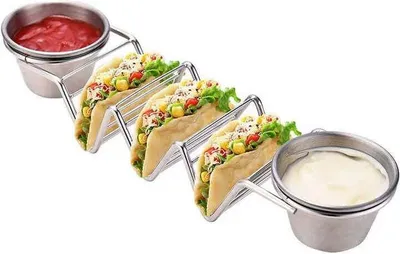 Produktbild von Herzberg Cooking Herzberg Hg-04043: Taco-Halter aus Edelstahl mit 2 Bechern